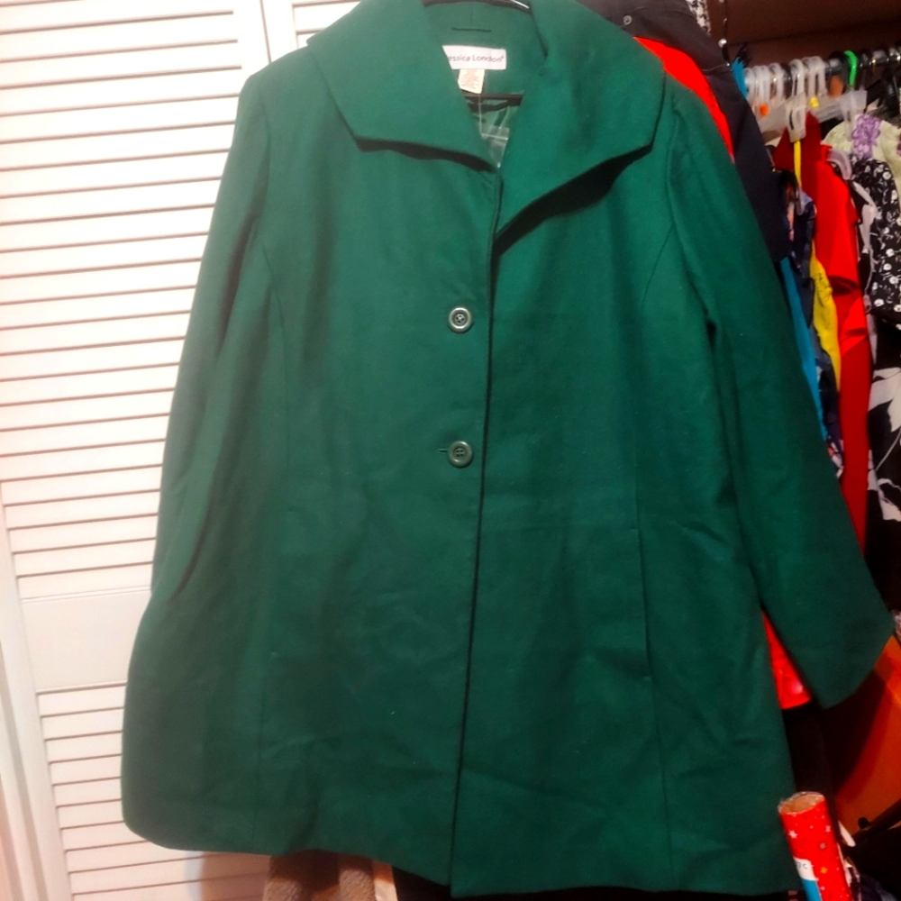 Brand new with tags, Green Jessica London Pea-coat 24W